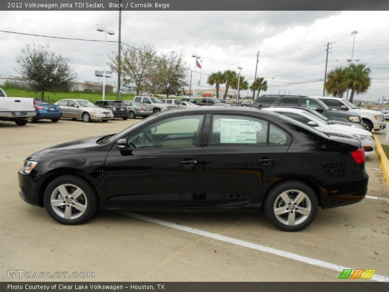 Black / Cornsilk Beige 2012 Volkswagen Jetta TDI Sedan