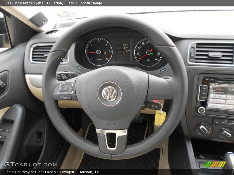 Black / Cornsilk Beige 2012 Volkswagen Jetta TDI Sedan