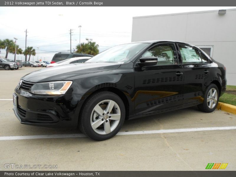 Black / Cornsilk Beige 2012 Volkswagen Jetta TDI Sedan