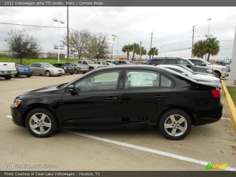 Black / Cornsilk Beige 2012 Volkswagen Jetta TDI Sedan