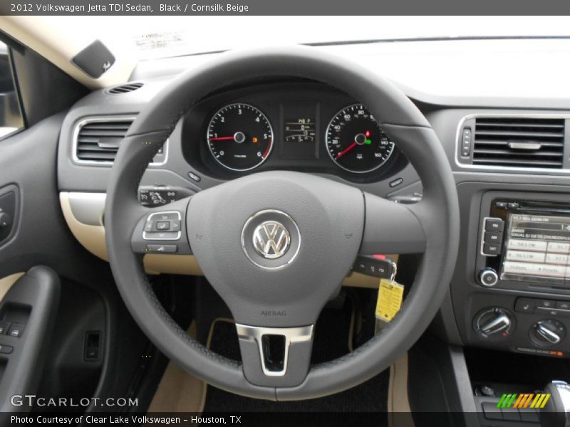 Black / Cornsilk Beige 2012 Volkswagen Jetta TDI Sedan