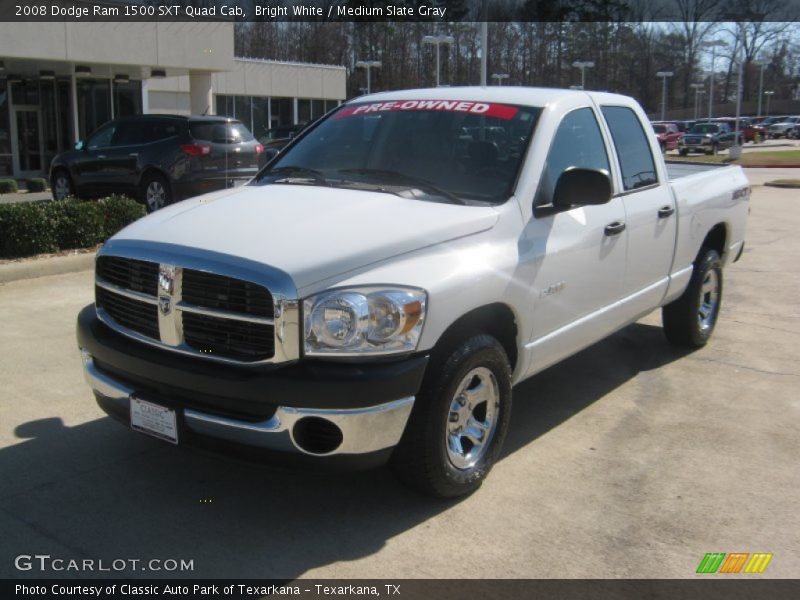 Bright White / Medium Slate Gray 2008 Dodge Ram 1500 SXT Quad Cab
