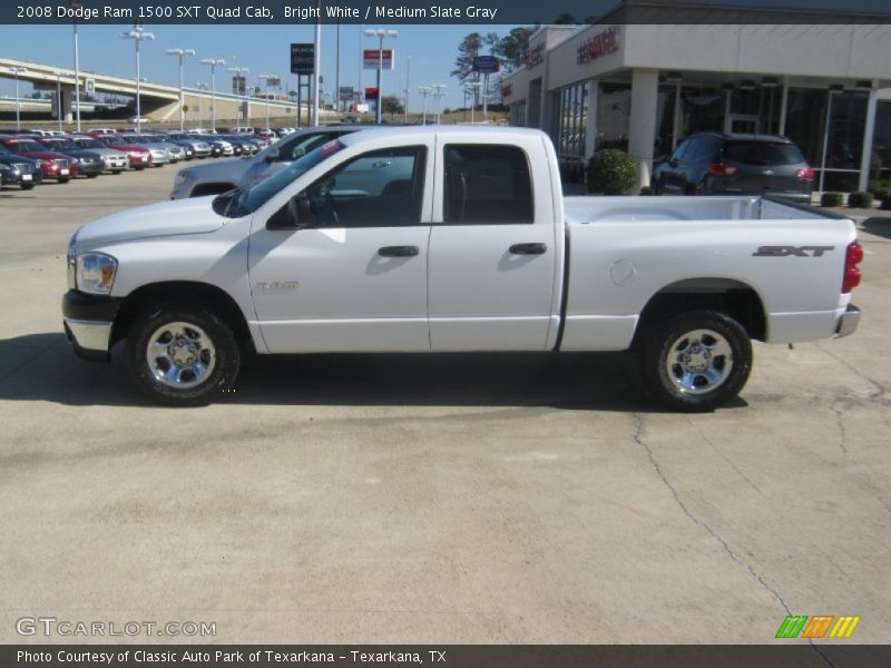 Bright White / Medium Slate Gray 2008 Dodge Ram 1500 SXT Quad Cab