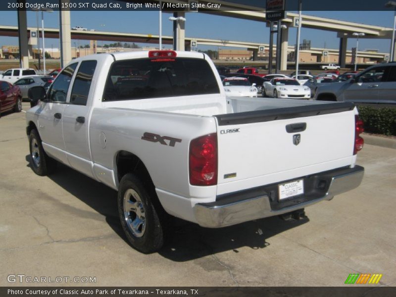 Bright White / Medium Slate Gray 2008 Dodge Ram 1500 SXT Quad Cab