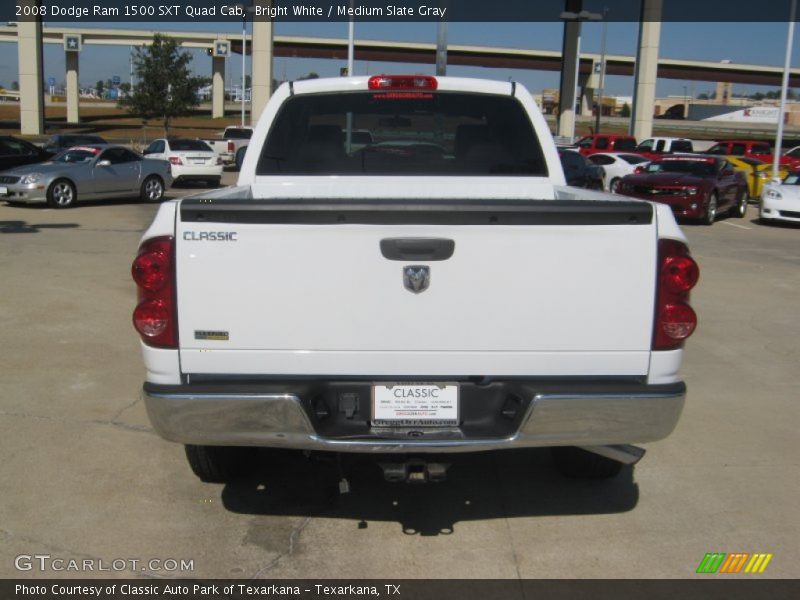 Bright White / Medium Slate Gray 2008 Dodge Ram 1500 SXT Quad Cab