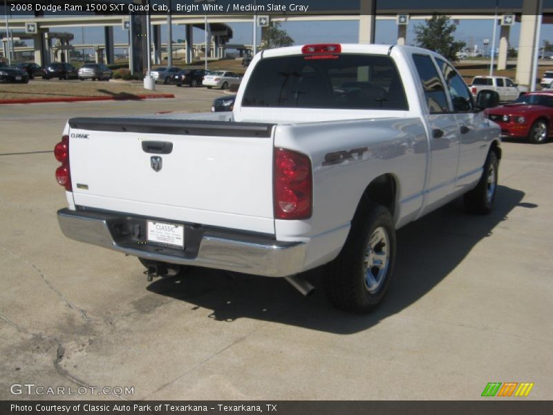 Bright White / Medium Slate Gray 2008 Dodge Ram 1500 SXT Quad Cab