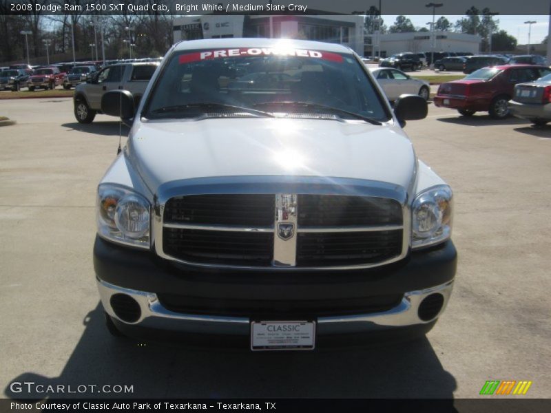 Bright White / Medium Slate Gray 2008 Dodge Ram 1500 SXT Quad Cab