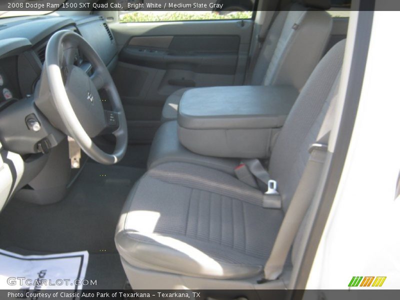 Bright White / Medium Slate Gray 2008 Dodge Ram 1500 SXT Quad Cab