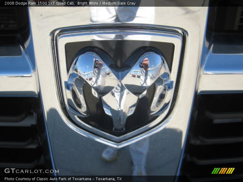 Bright White / Medium Slate Gray 2008 Dodge Ram 1500 SXT Quad Cab