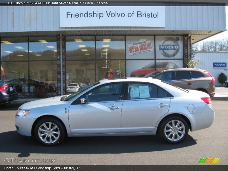 Brilliant Silver Metallic / Dark Charcoal 2010 Lincoln MKZ AWD