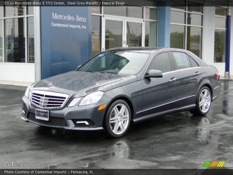 Steel Grey Metallic / Natural Beige 2010 Mercedes-Benz E 550 Sedan