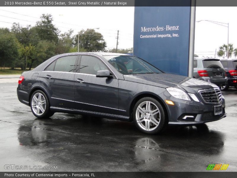 Steel Grey Metallic / Natural Beige 2010 Mercedes-Benz E 550 Sedan