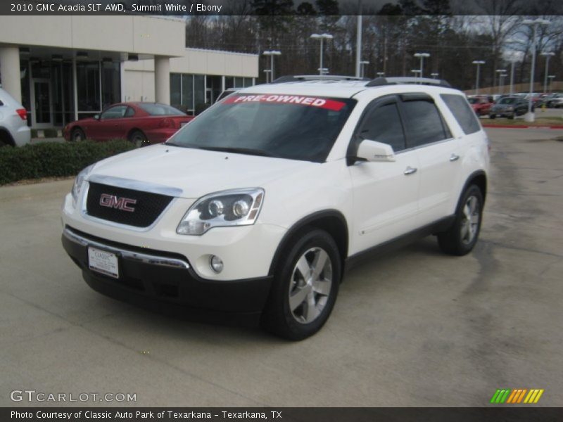 Summit White / Ebony 2010 GMC Acadia SLT AWD