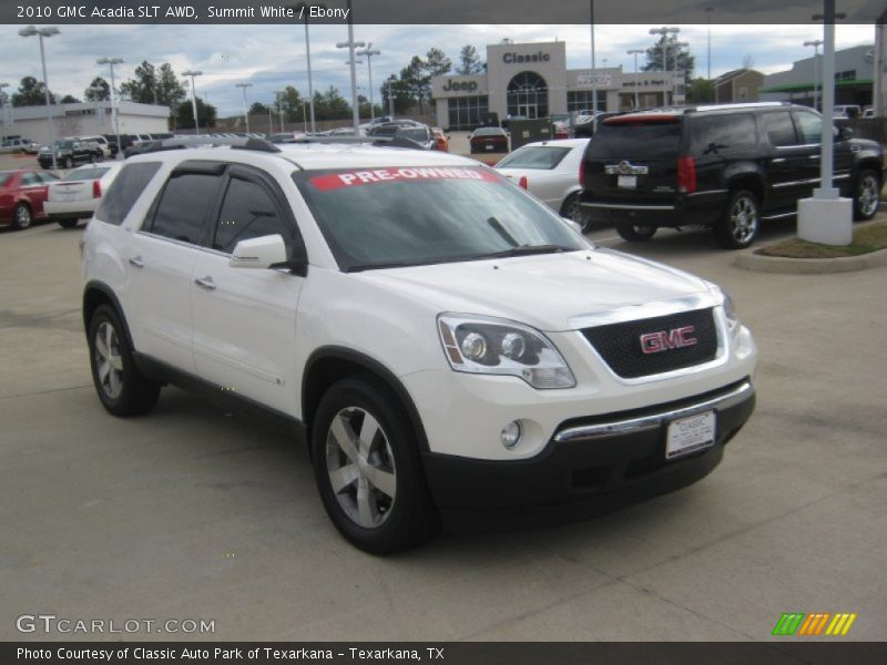 Summit White / Ebony 2010 GMC Acadia SLT AWD