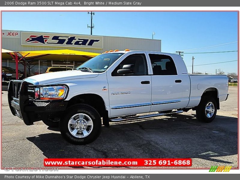 Bright White / Medium Slate Gray 2006 Dodge Ram 3500 SLT Mega Cab 4x4