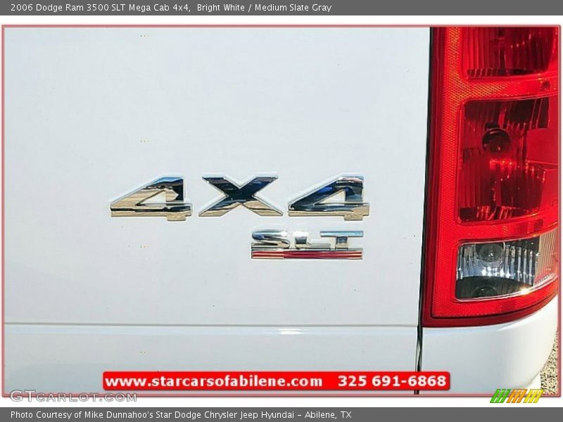 Bright White / Medium Slate Gray 2006 Dodge Ram 3500 SLT Mega Cab 4x4