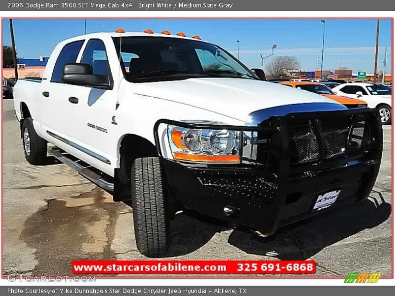 Bright White / Medium Slate Gray 2006 Dodge Ram 3500 SLT Mega Cab 4x4