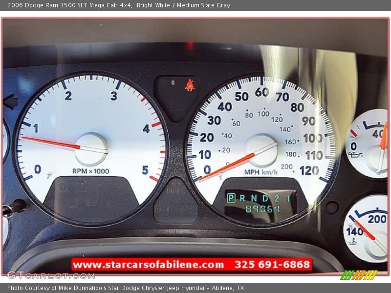 Bright White / Medium Slate Gray 2006 Dodge Ram 3500 SLT Mega Cab 4x4