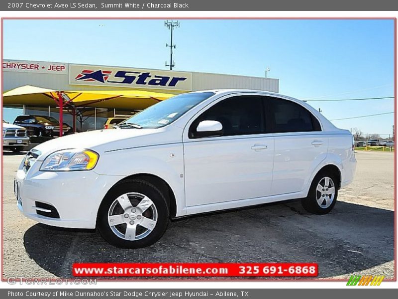 Summit White / Charcoal Black 2007 Chevrolet Aveo LS Sedan