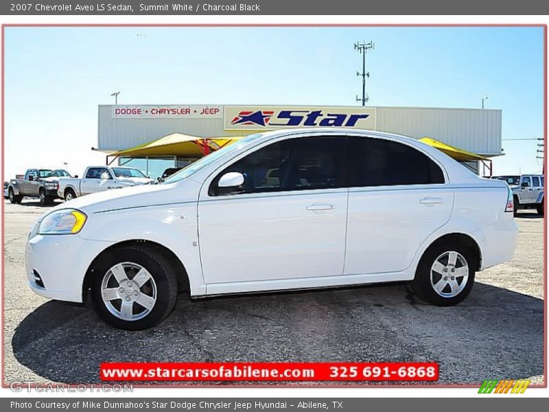 Summit White / Charcoal Black 2007 Chevrolet Aveo LS Sedan