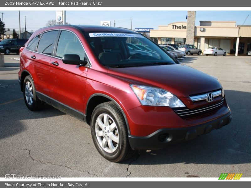 Tango Red Pearl / Gray 2009 Honda CR-V EX 4WD
