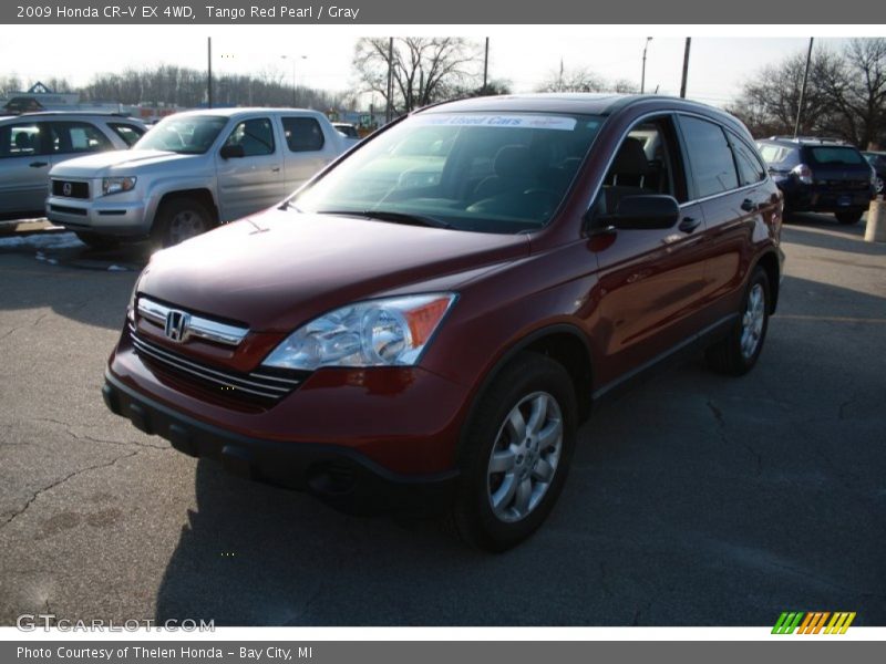 Tango Red Pearl / Gray 2009 Honda CR-V EX 4WD