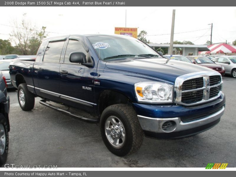 Patriot Blue Pearl / Khaki 2008 Dodge Ram 1500 SLT Mega Cab 4x4