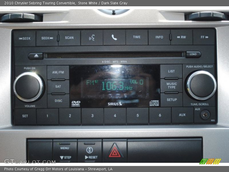Stone White / Dark Slate Gray 2010 Chrysler Sebring Touring Convertible