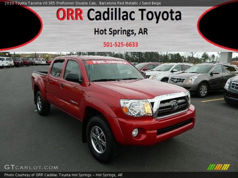 Barcelona Red Metallic / Sand Beige 2010 Toyota Tacoma V6 SR5 PreRunner Double Cab