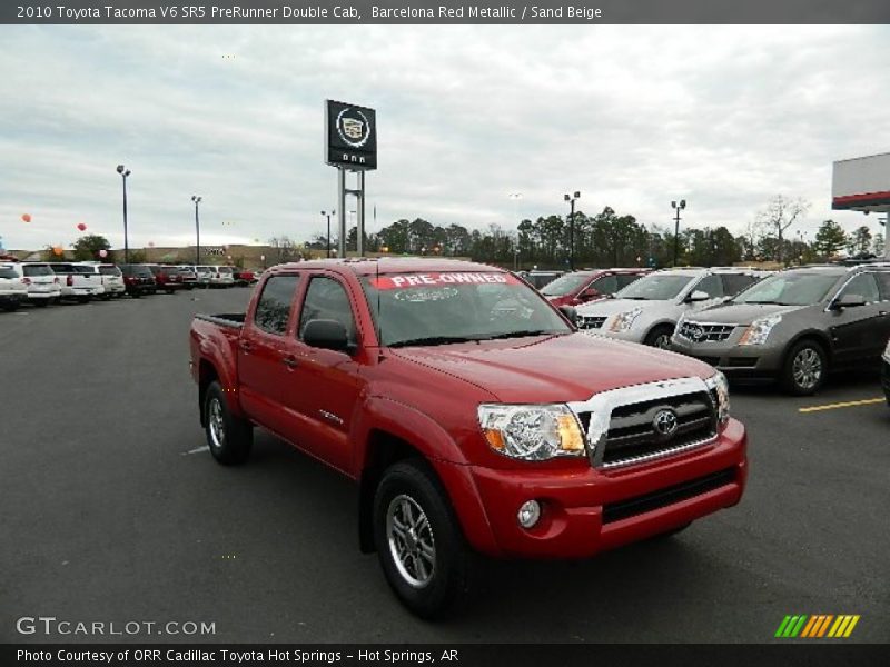 Barcelona Red Metallic / Sand Beige 2010 Toyota Tacoma V6 SR5 PreRunner Double Cab