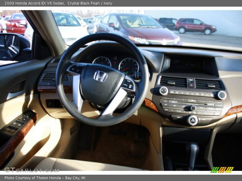 Crystal Black Pearl / Ivory 2009 Honda Accord EX V6 Sedan