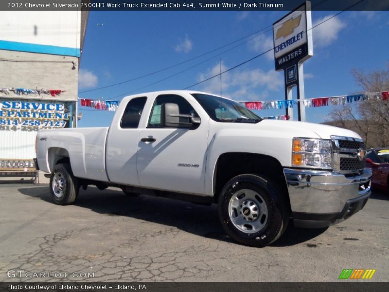 Summit White / Dark Titanium 2012 Chevrolet Silverado 2500HD Work Truck Extended Cab 4x4