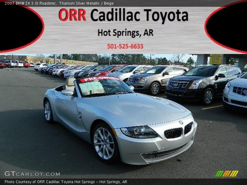 Titanium Silver Metallic / Beige 2007 BMW Z4 3.0i Roadster