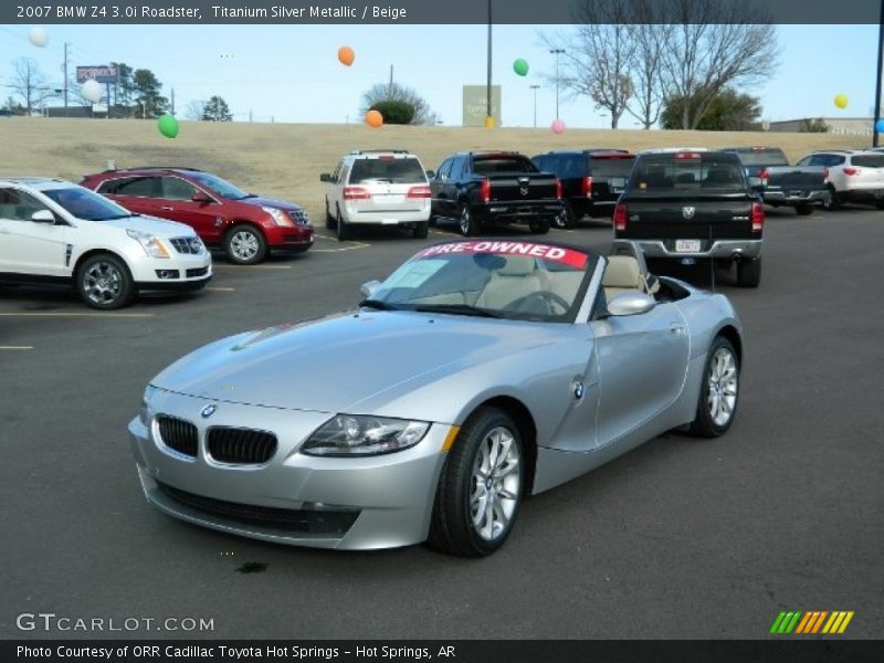 Titanium Silver Metallic / Beige 2007 BMW Z4 3.0i Roadster
