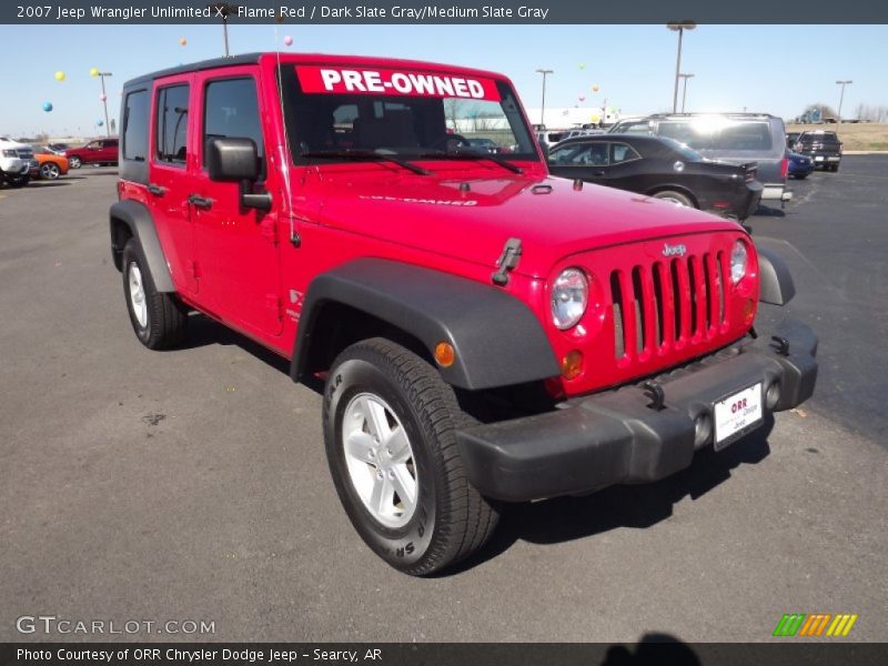 Flame Red / Dark Slate Gray/Medium Slate Gray 2007 Jeep Wrangler Unlimited X