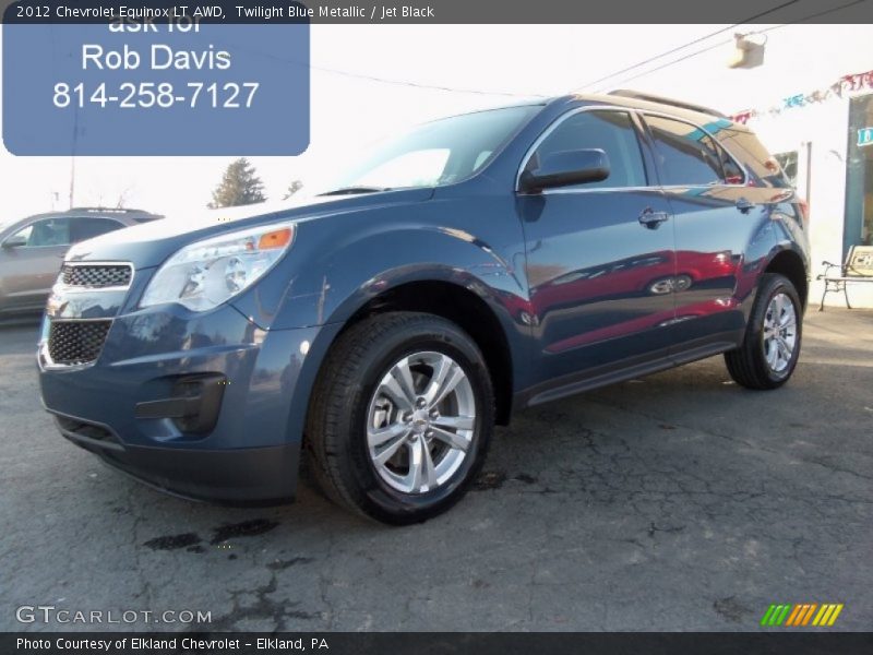 Twilight Blue Metallic / Jet Black 2012 Chevrolet Equinox LT AWD