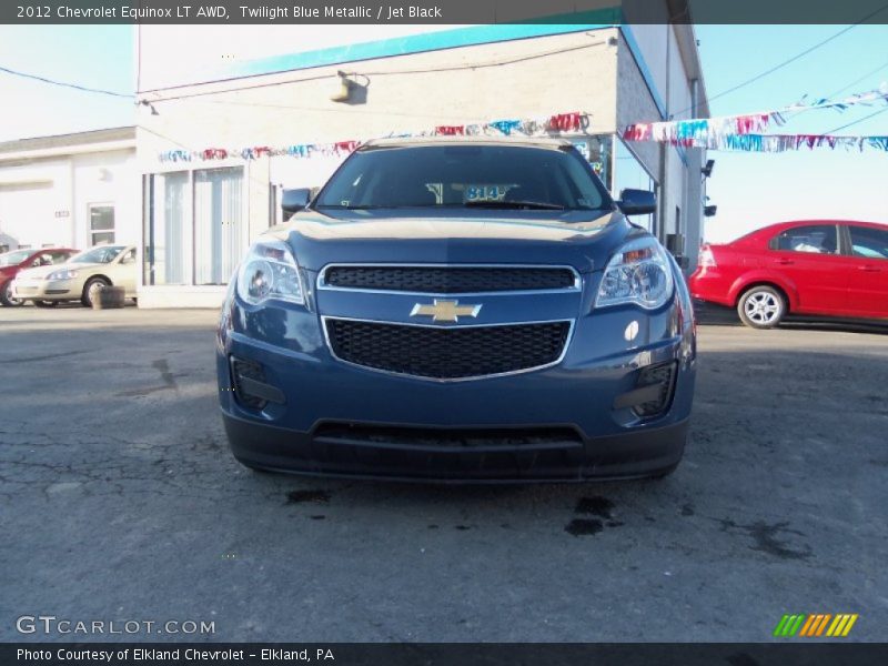 Twilight Blue Metallic / Jet Black 2012 Chevrolet Equinox LT AWD