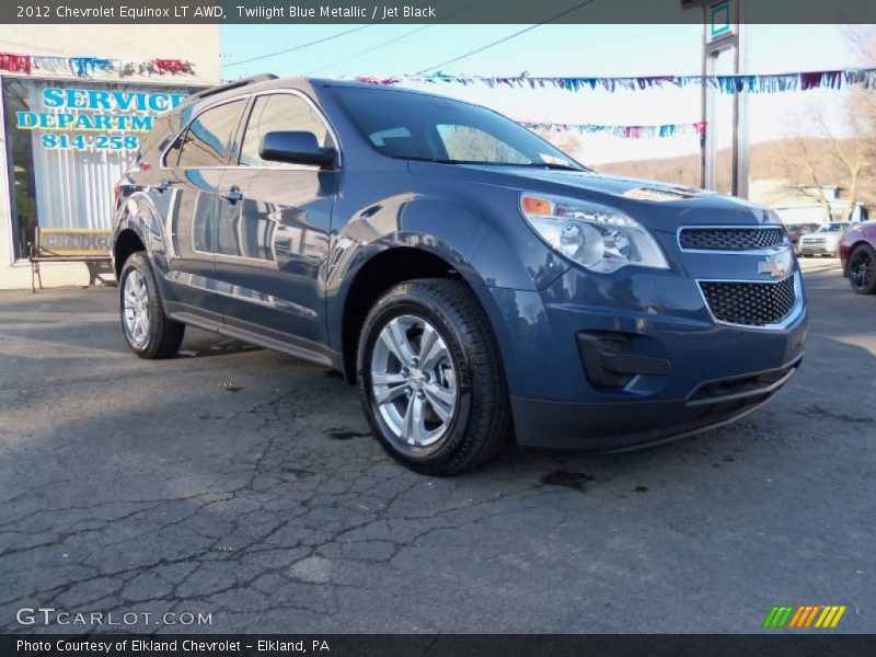 Twilight Blue Metallic / Jet Black 2012 Chevrolet Equinox LT AWD