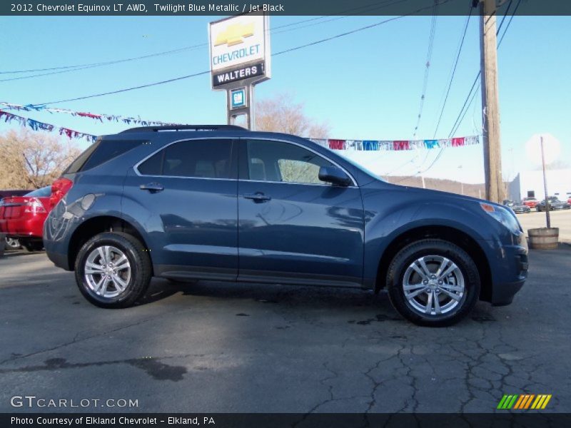 Twilight Blue Metallic / Jet Black 2012 Chevrolet Equinox LT AWD