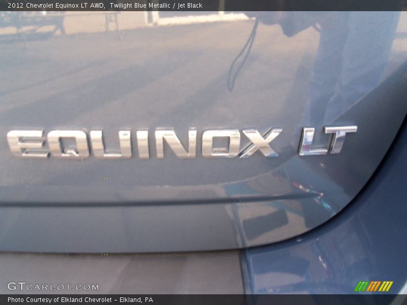 Twilight Blue Metallic / Jet Black 2012 Chevrolet Equinox LT AWD
