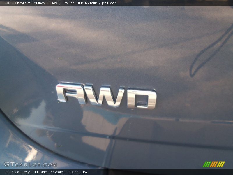 Twilight Blue Metallic / Jet Black 2012 Chevrolet Equinox LT AWD