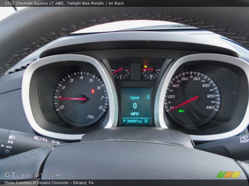 Twilight Blue Metallic / Jet Black 2012 Chevrolet Equinox LT AWD