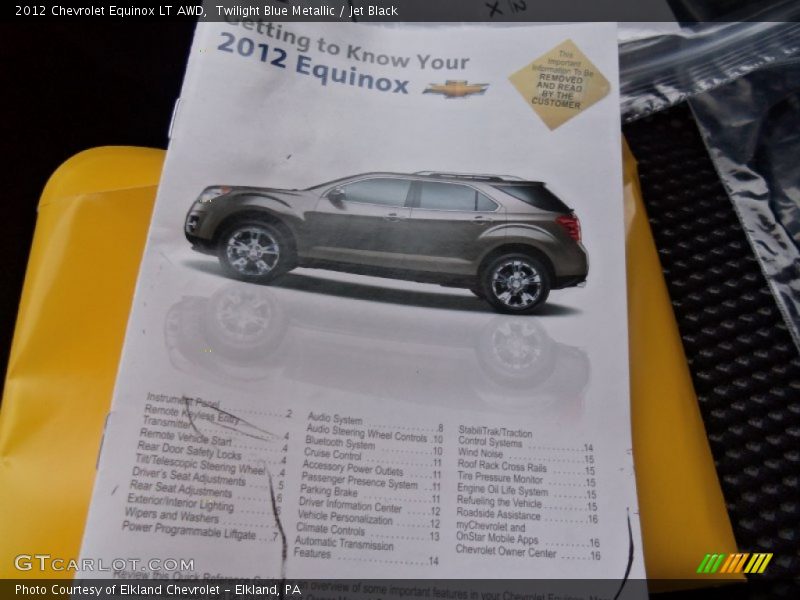 Twilight Blue Metallic / Jet Black 2012 Chevrolet Equinox LT AWD