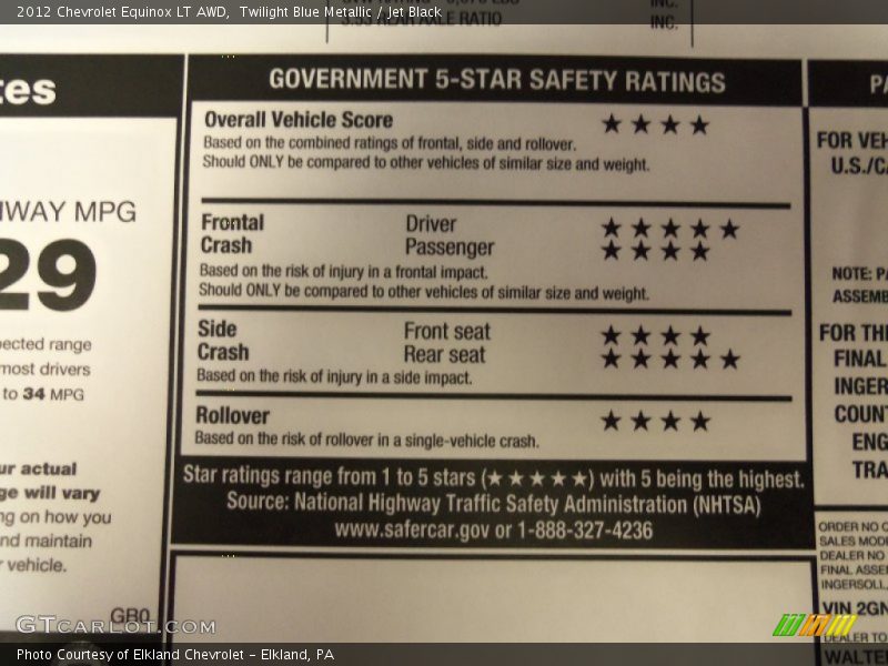 Twilight Blue Metallic / Jet Black 2012 Chevrolet Equinox LT AWD