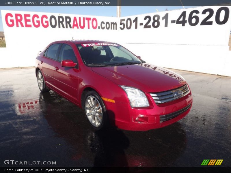 Redfire Metallic / Charcoal Black/Red 2008 Ford Fusion SE V6