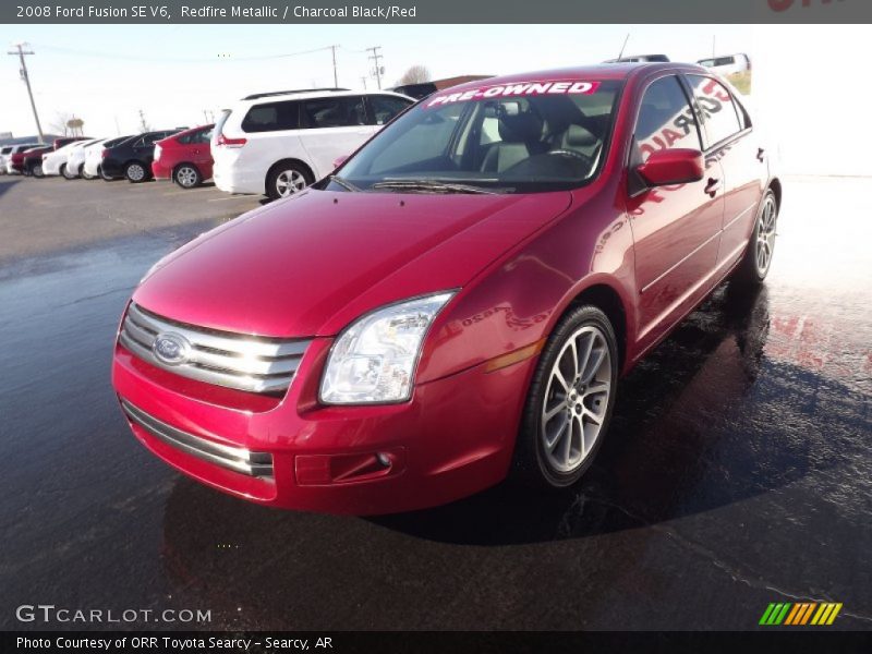 Redfire Metallic / Charcoal Black/Red 2008 Ford Fusion SE V6