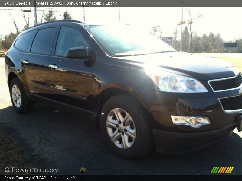 Dark Cherry Metallic / Ebony 2010 Chevrolet Traverse LS AWD