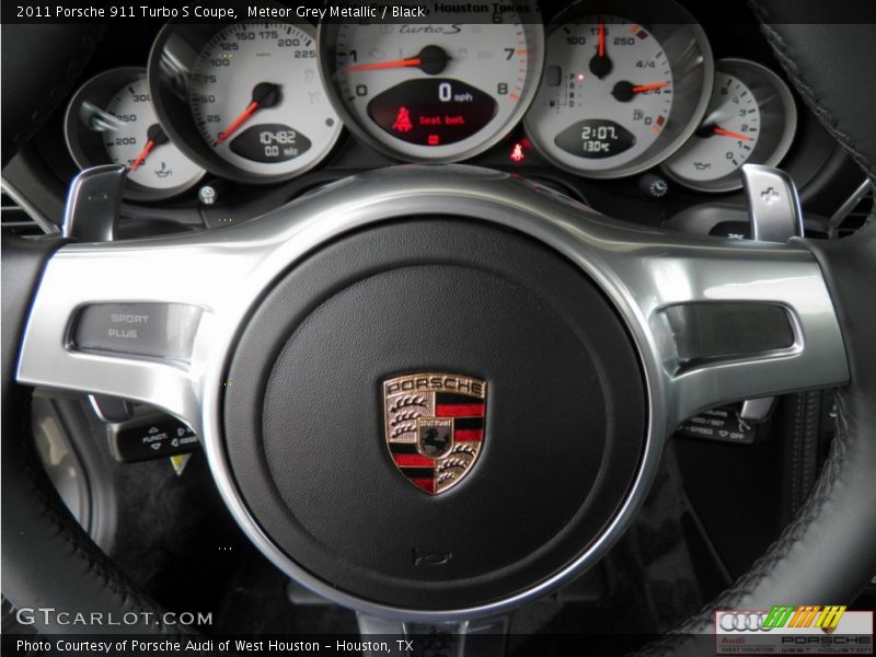 Meteor Grey Metallic / Black 2011 Porsche 911 Turbo S Coupe