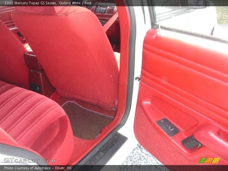 Oxford White / Red 1992 Mercury Topaz GS Sedan