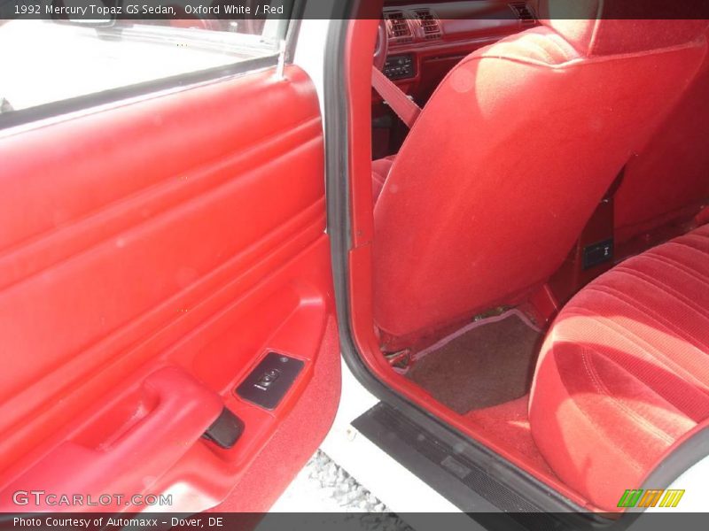 Oxford White / Red 1992 Mercury Topaz GS Sedan